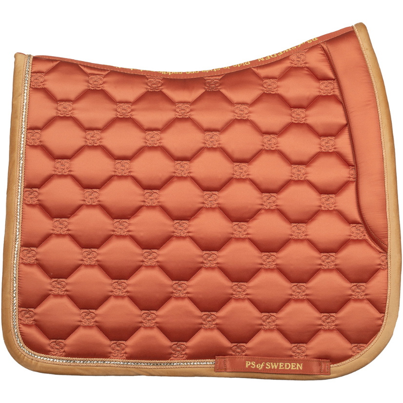 2025 PS Of Sweden Vintage Monogramm Dressur Sattel Pad 1110 - 120 - 838 - Chestnut Brown